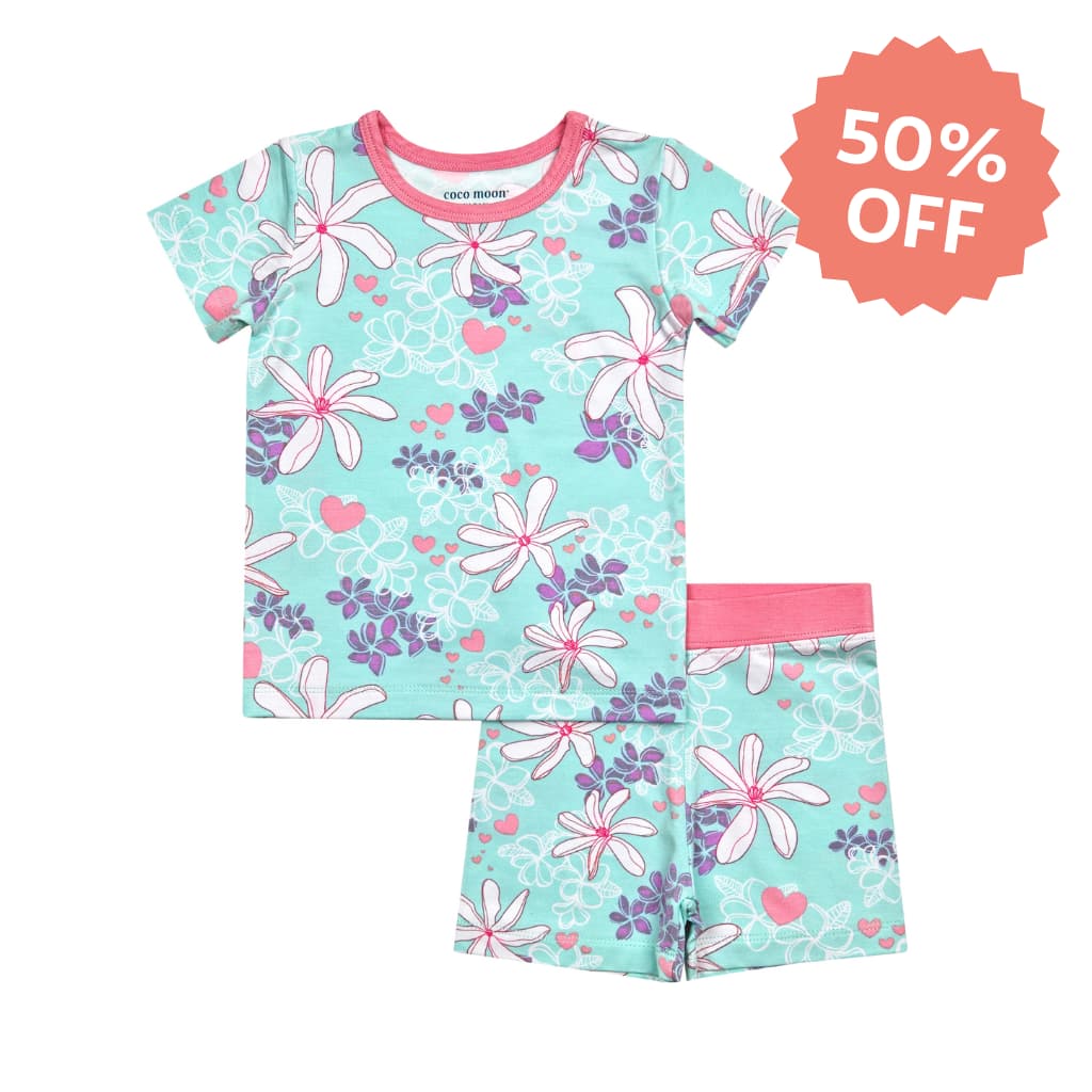 Tiare Blooms Short Bamboo Pajamas