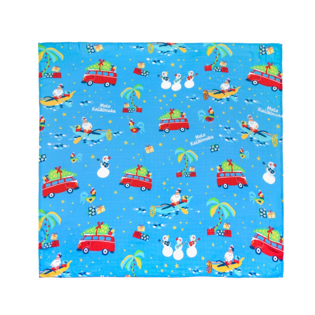 Christmas Day in Hawaiʻi Nei Muslin Swaddle Blanket