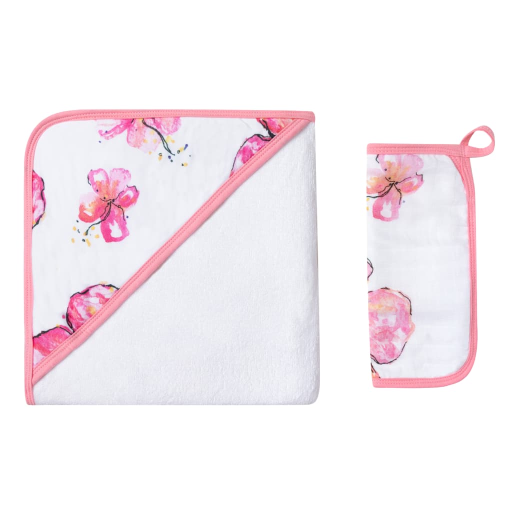 Hibiscus Kiss Hooded Towel Set