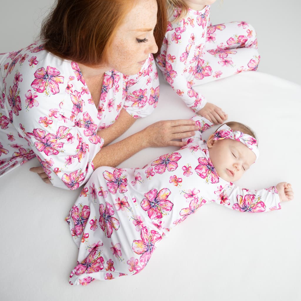 Hibiscus Kiss Bamboo Layette Gown