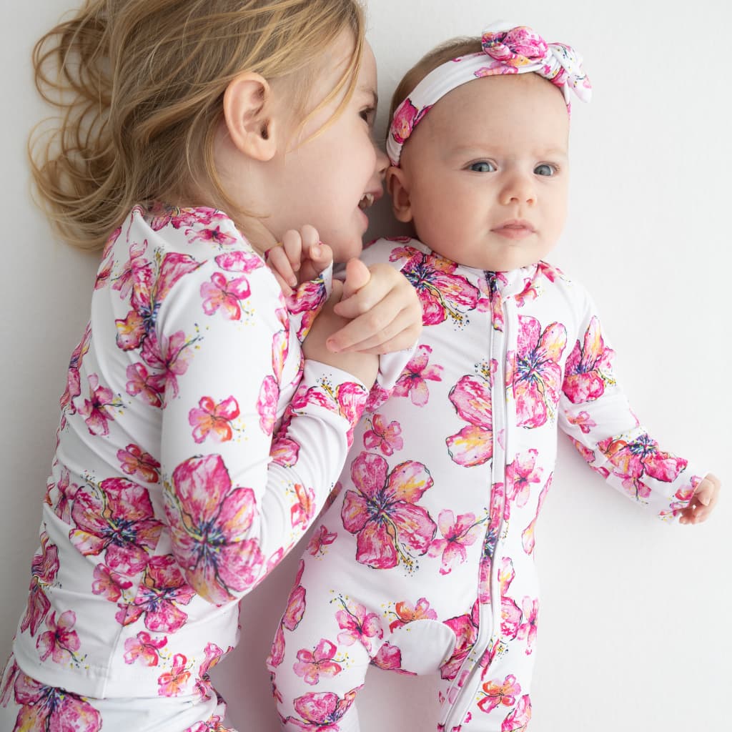 Hibiscus Kiss Long Bamboo Pajamas