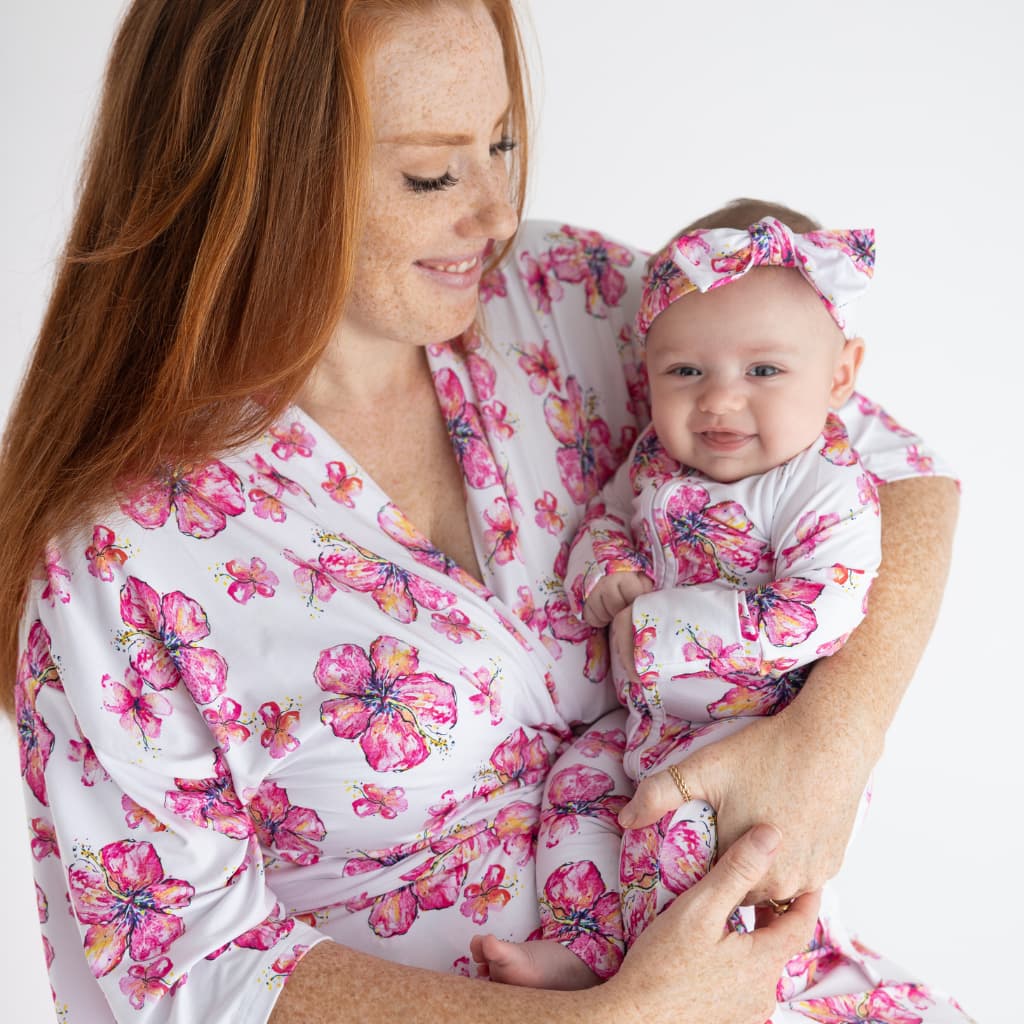 Mamoo Robe Hibiscus Kiss Bamboo Mama Robe