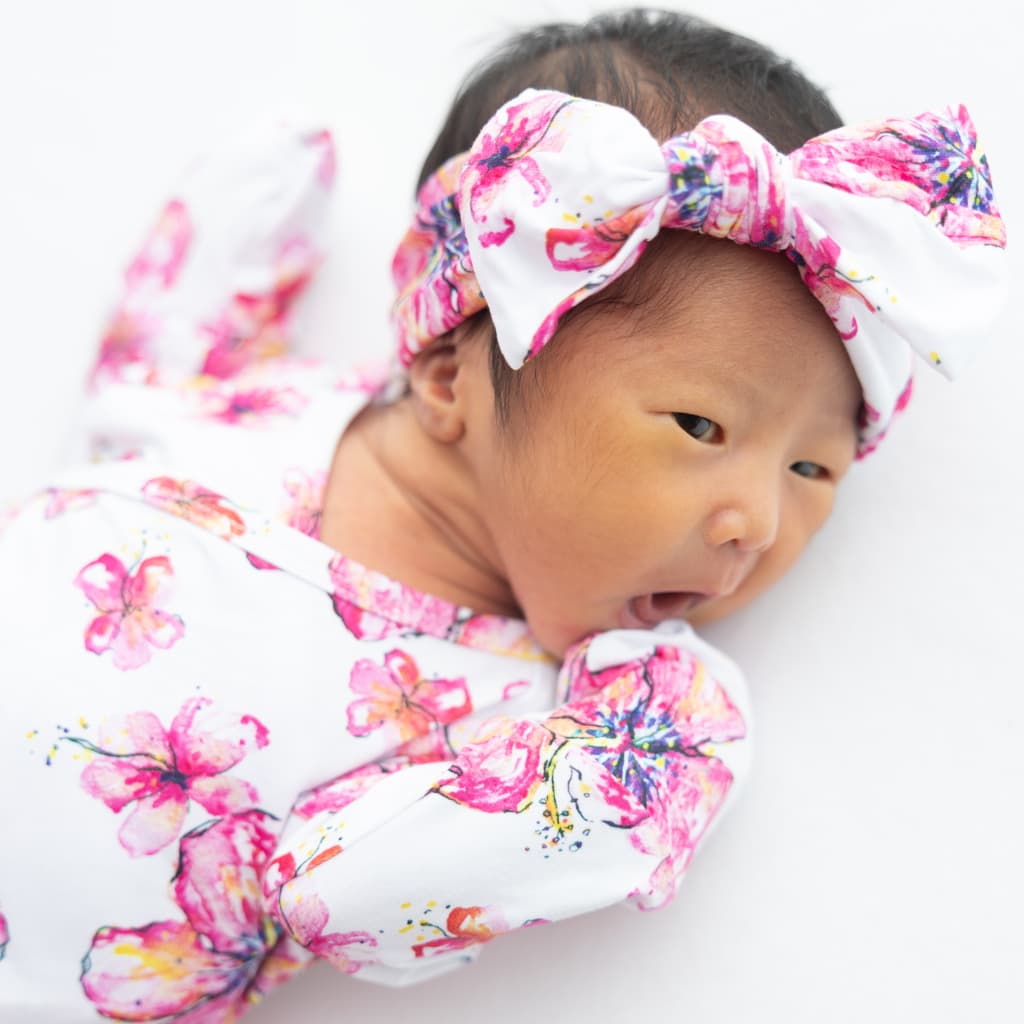 Hibiscus Kiss Bamboo Newborn Coverall