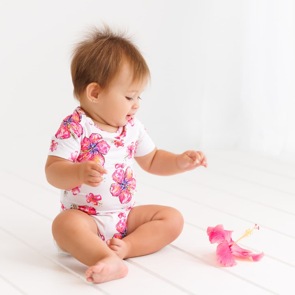 Hibiscus Kiss Bamboo Onesie