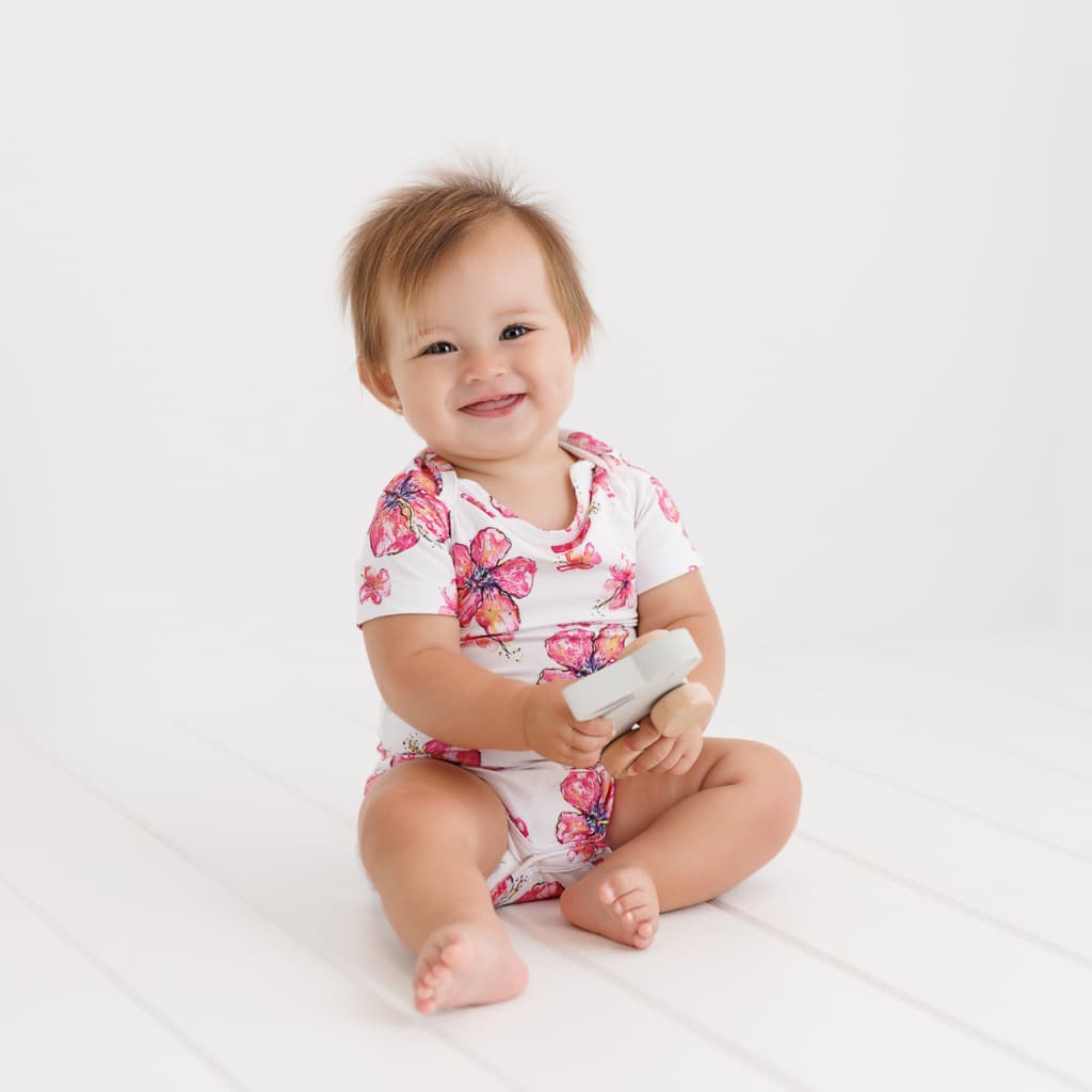 Hibiscus Kiss Bamboo Onesie