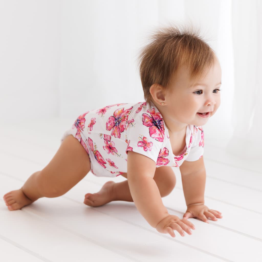 Hibiscus Kiss Bamboo Onesie