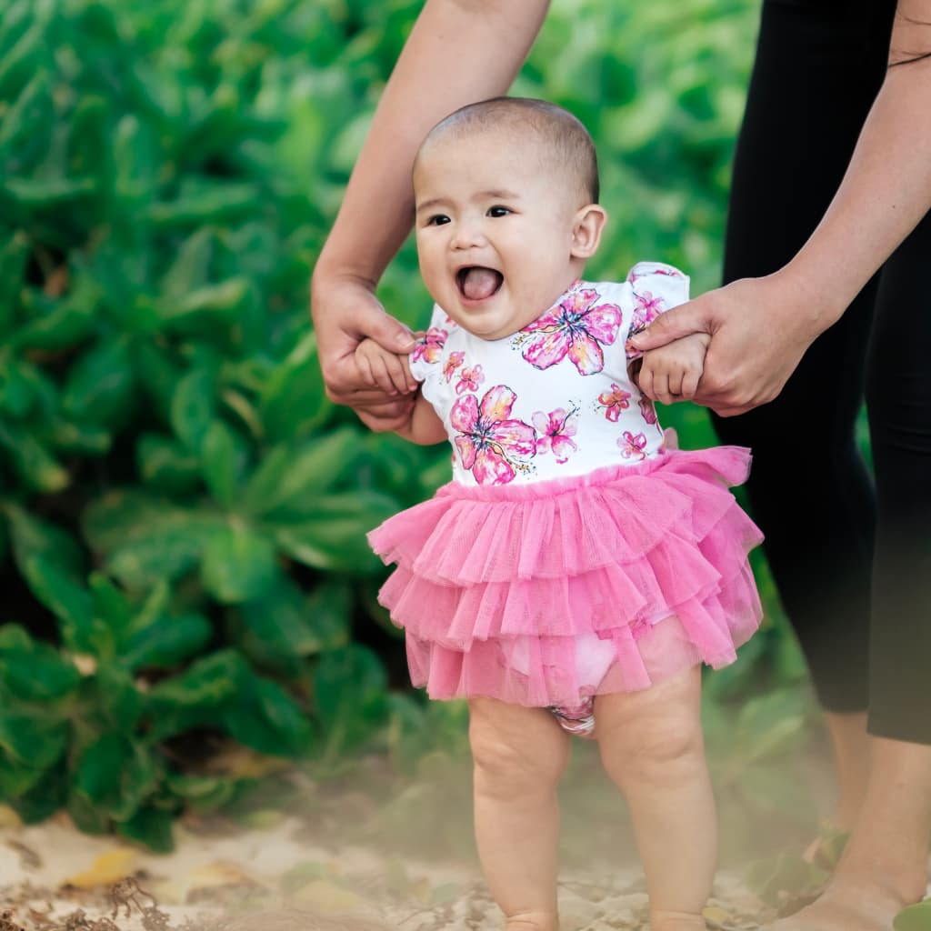 Hibiscus Kiss Flutter Sleeve Tutu Onesie