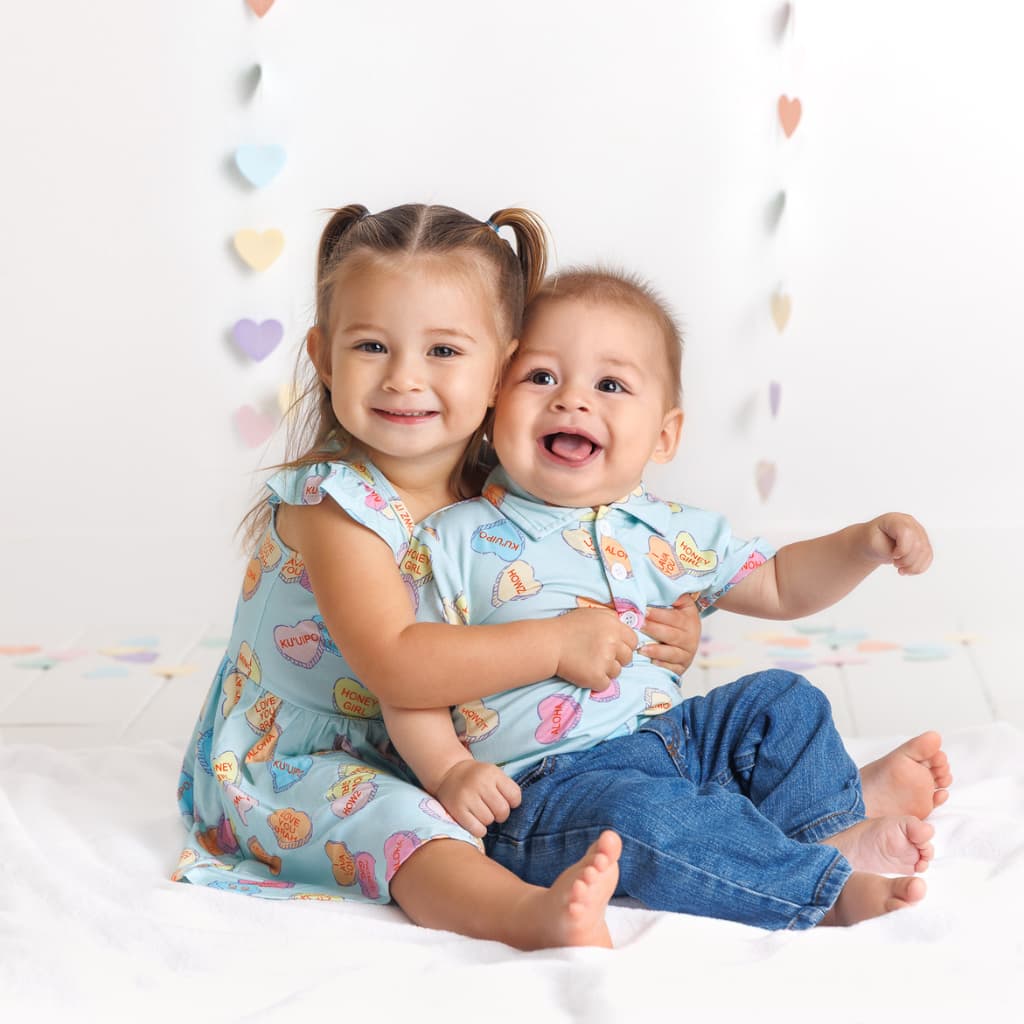 I Lava You Bamboo Flutter Sleeve Dress