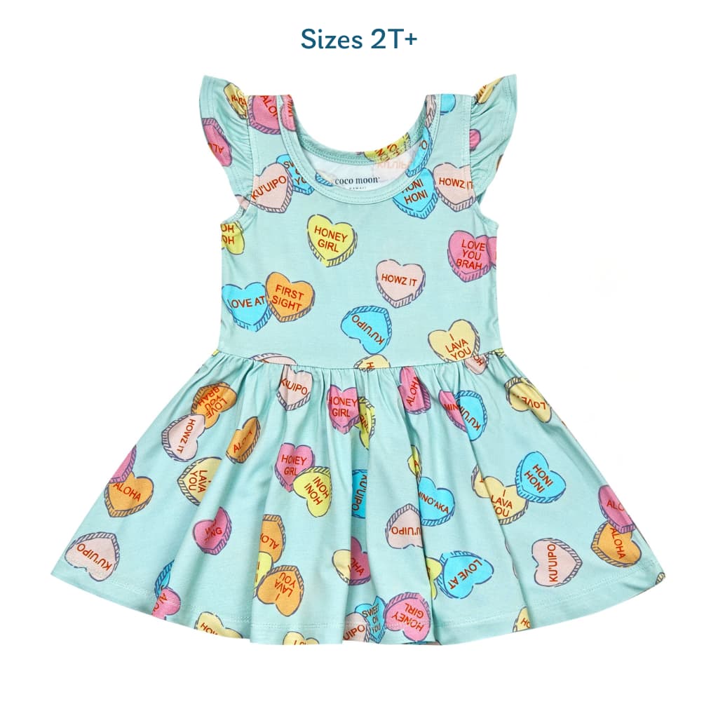 I Lava You Bamboo Flutter Sleeve Dress