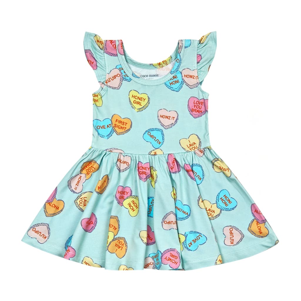 I Lava You Bamboo Flutter Sleeve Dress