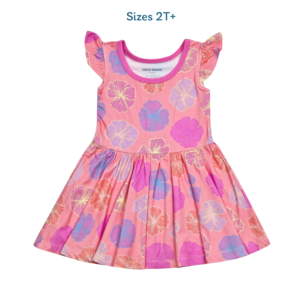 Seaflower Bamboo Flutter Sleeve Dress