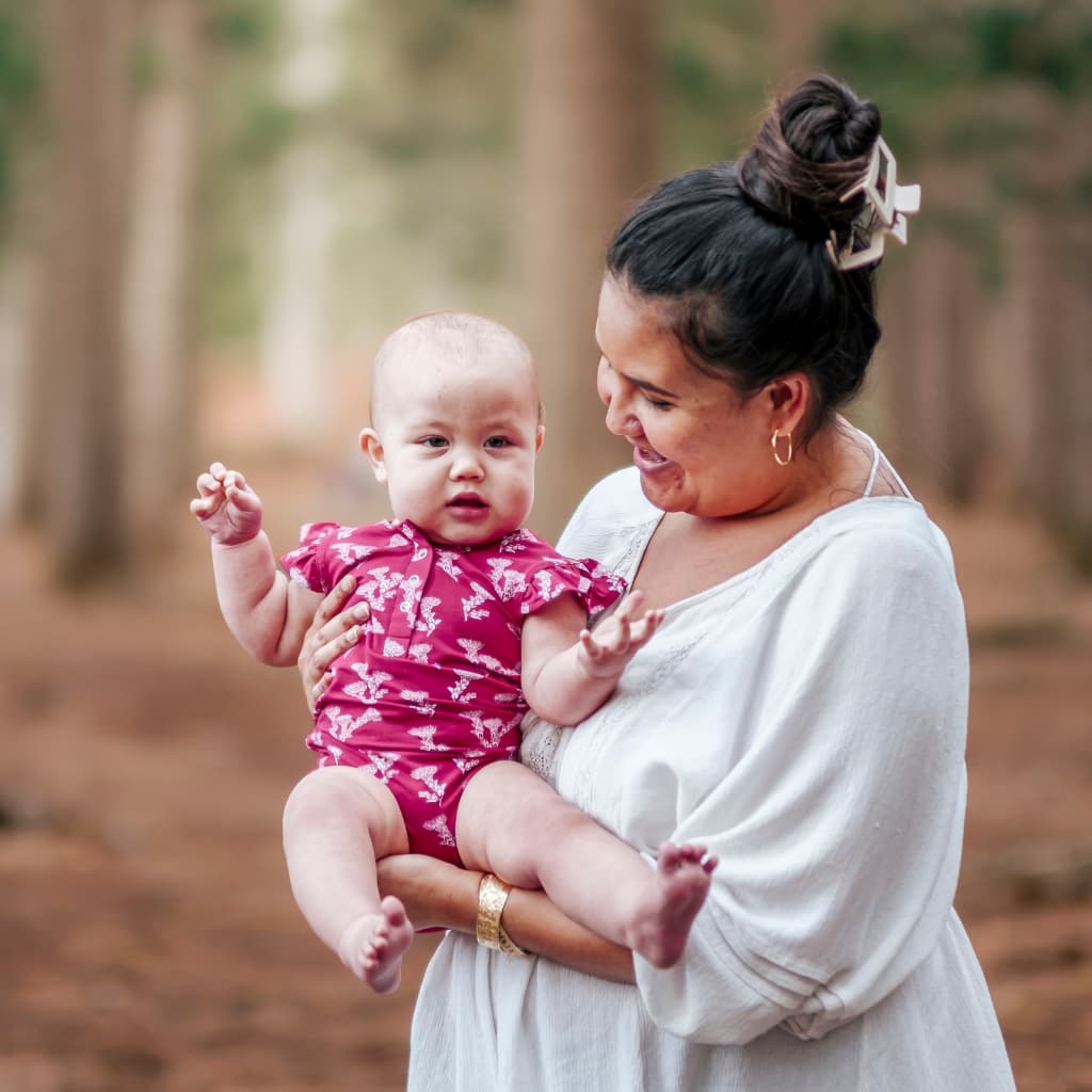 ʻŌhiʻa Lehua Bamboo Flutter Sleeve Onesie