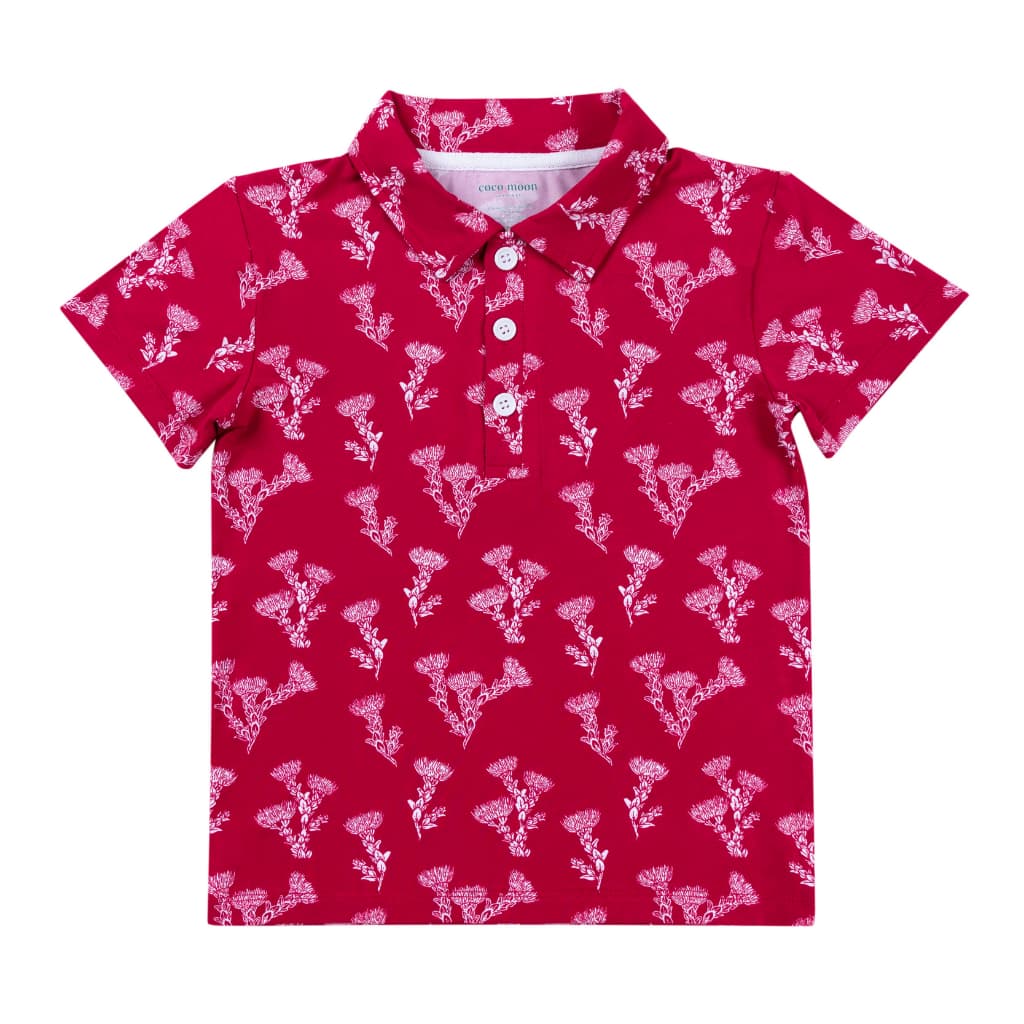 ʻŌhiʻa Lehua Bamboo Polo Shirt