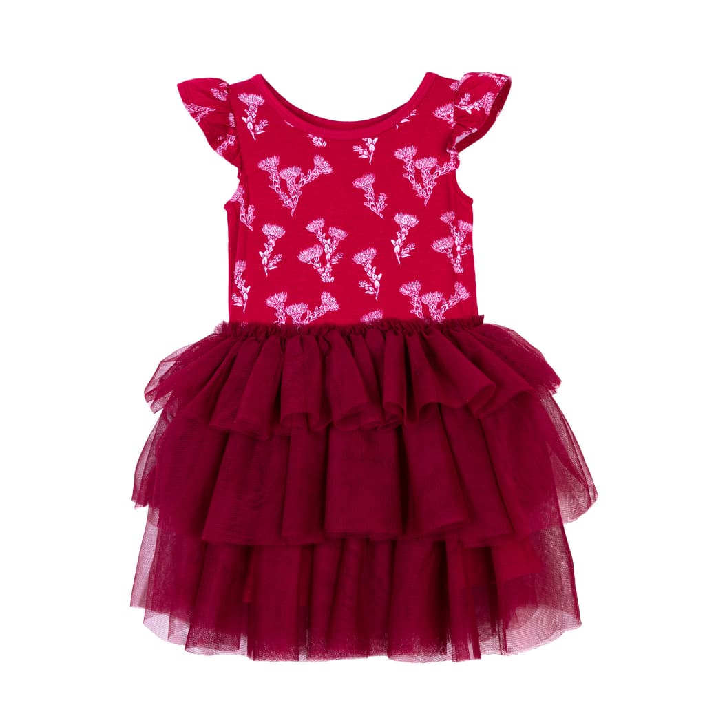 ʻŌhiʻa Lehua Flutter Sleeve Tutu Dress