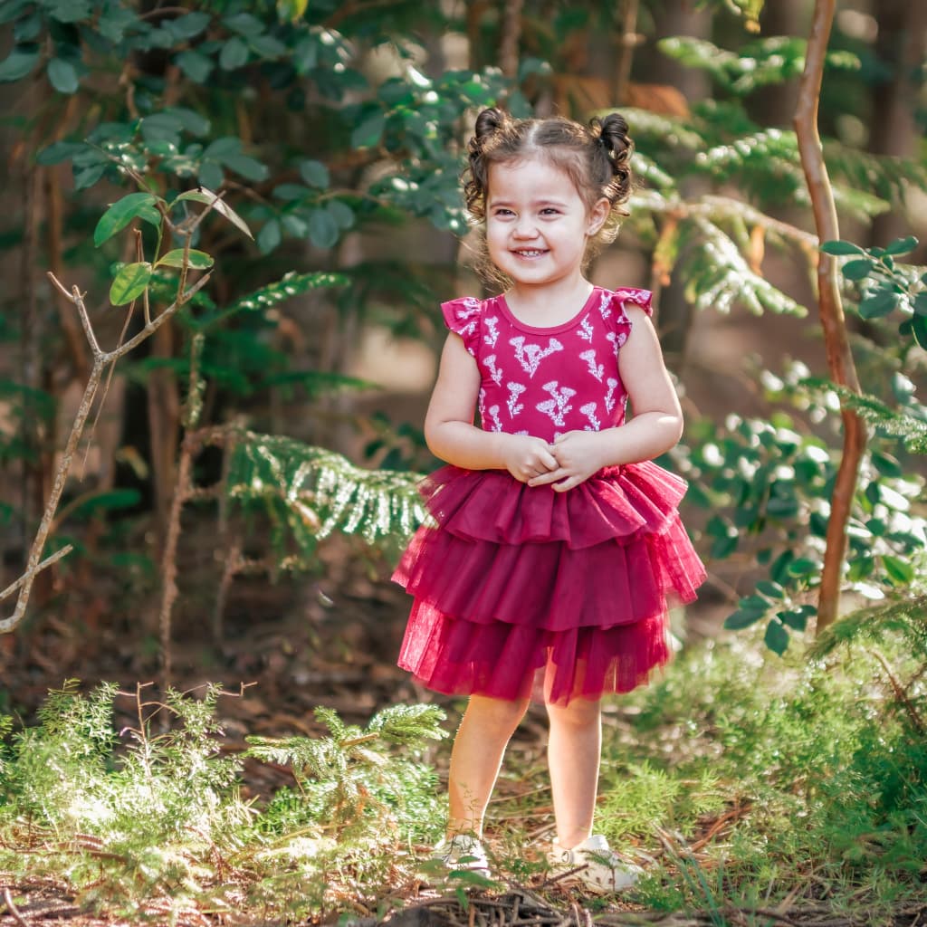 ʻŌhiʻa Lehua Flutter Sleeve Tutu Dress