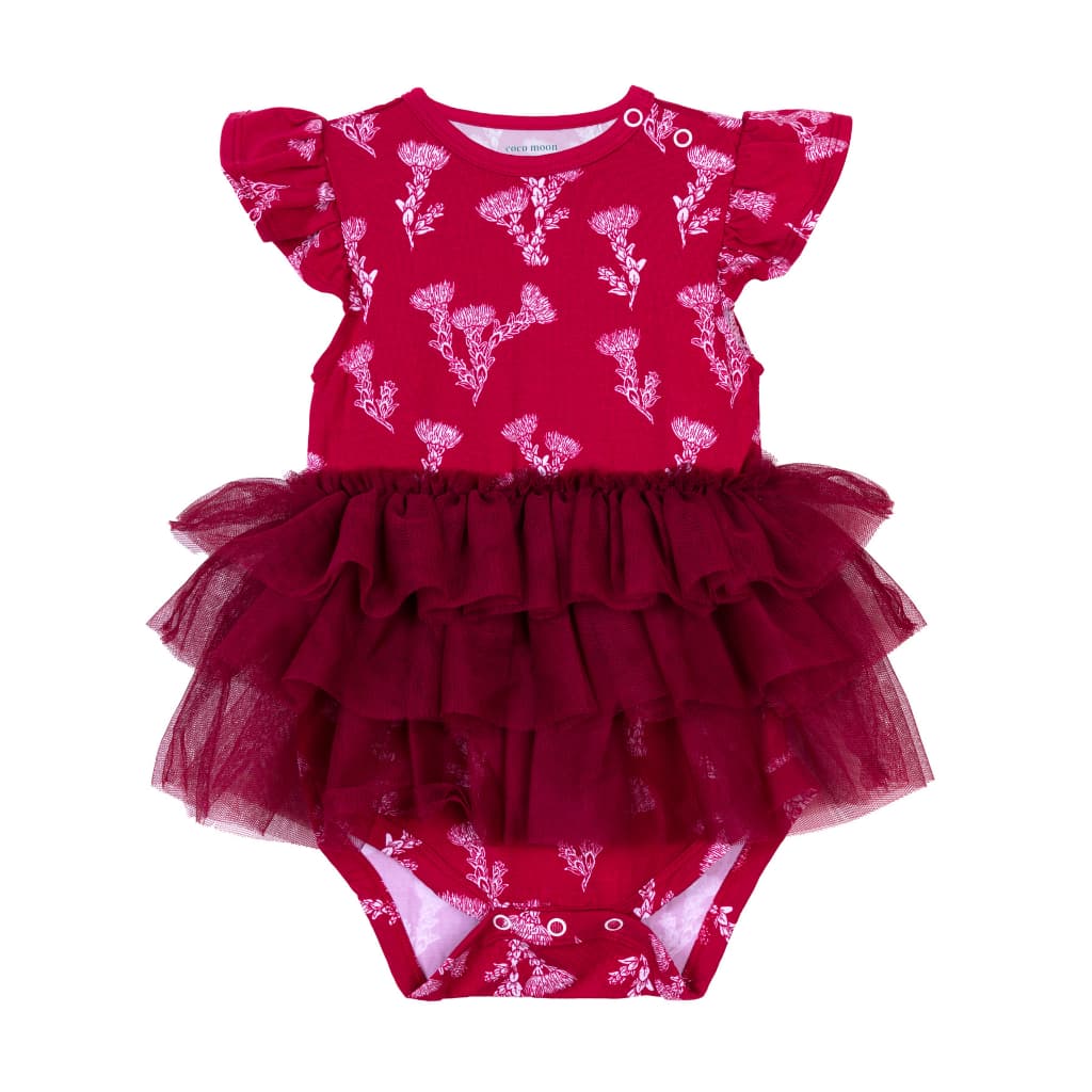 ʻŌhiʻa Lehua Flutter Sleeve Tutu Onesie