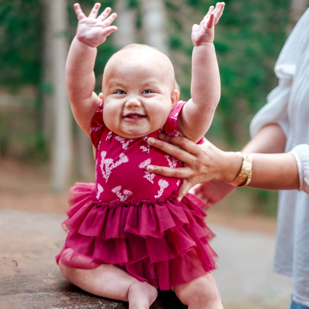 ʻŌhiʻa Lehua Flutter Sleeve Tutu Onesie