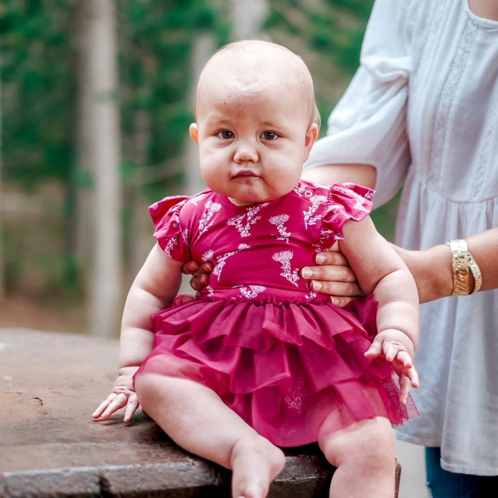 ʻŌhiʻa Lehua Flutter Sleeve Tutu Onesie