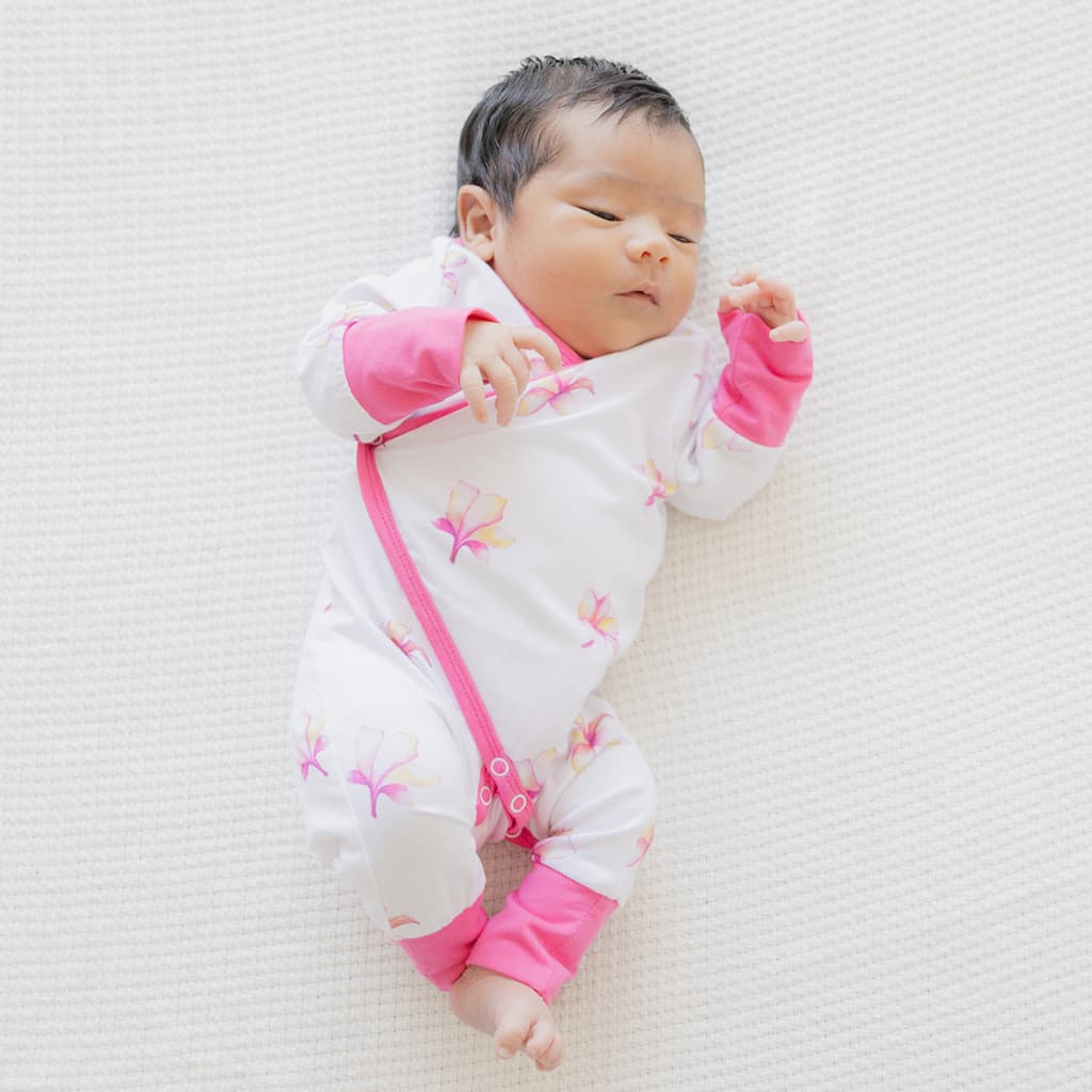 Plumeria Bamboo Newborn Coverall