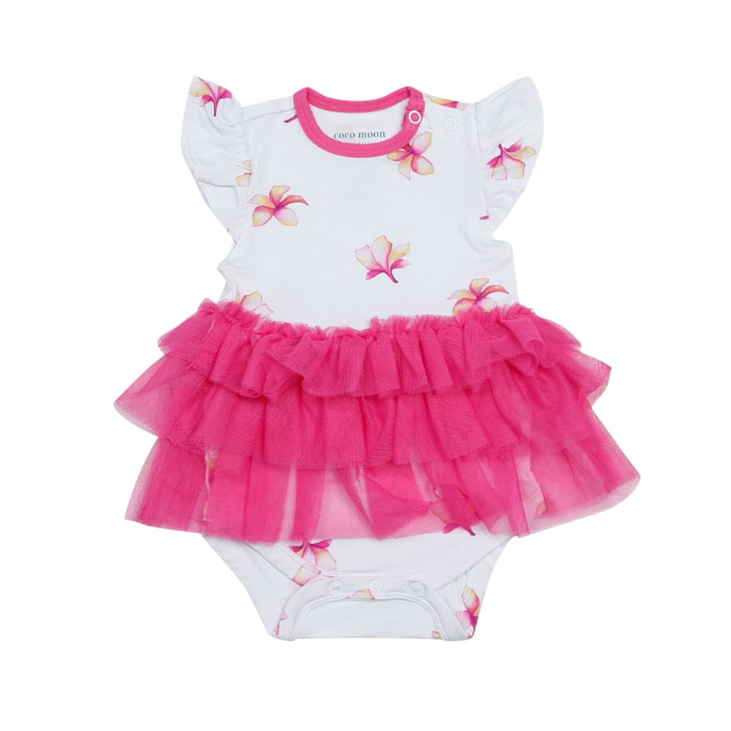 Plumeria Flutter Sleeve Tutu Onesie