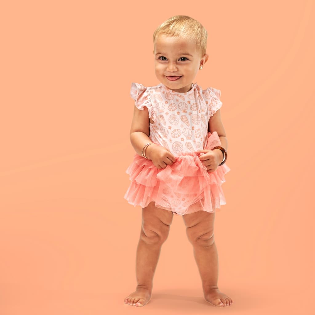 Shell-abrate Flutter Sleeve Tutu Onesie