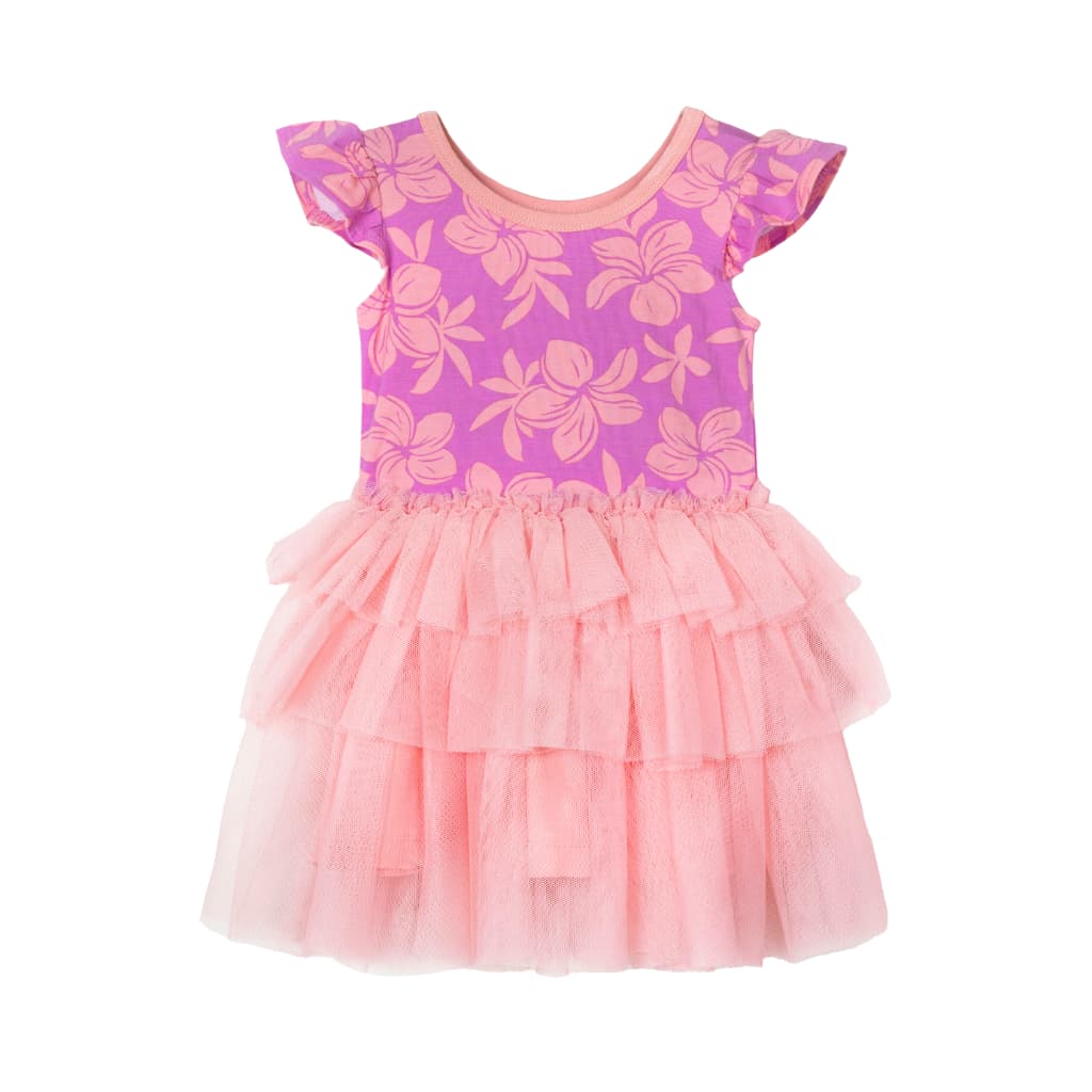 Sunrise Blooms Flutter Sleeve Tutu Dress