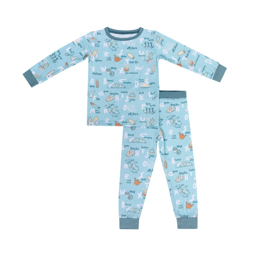 Surfing ABCs Long Bamboo Pajamas