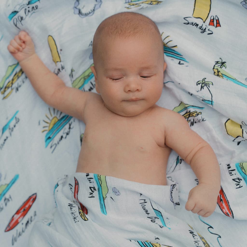 Surf Report Muslin Swaddle Blanket