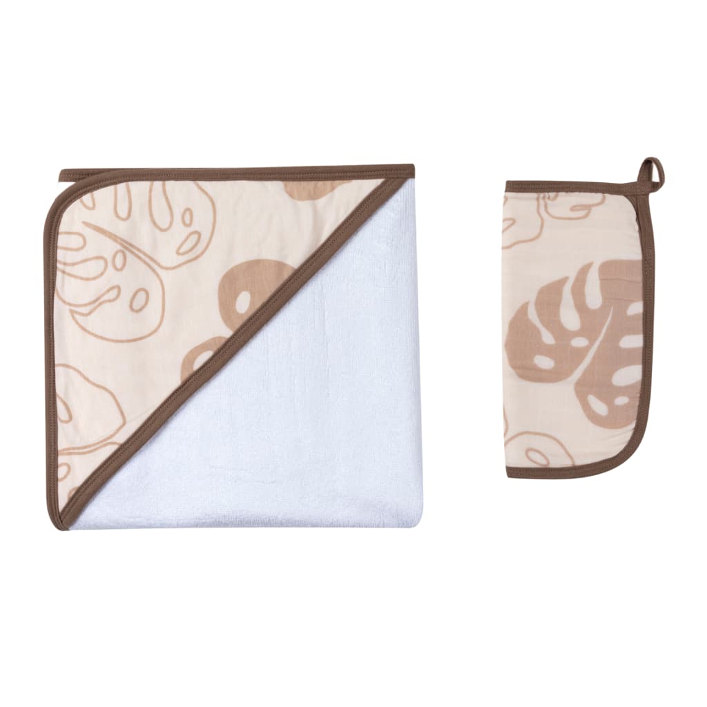 Toasted Monstera Hooded Towel Set