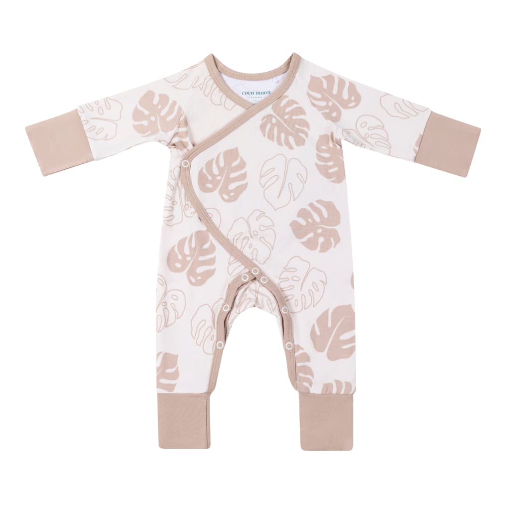 Toasted Monstera Bamboo Newborn Coverall