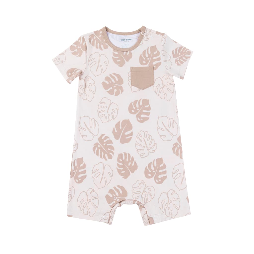 Toasted Monstera Shortie Bamboo Romper