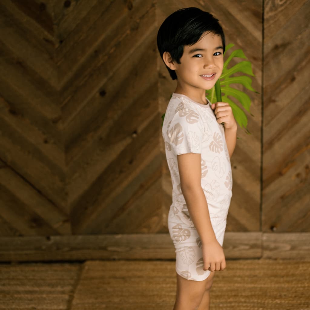 Toasted Monstera Short Bamboo Pajamas