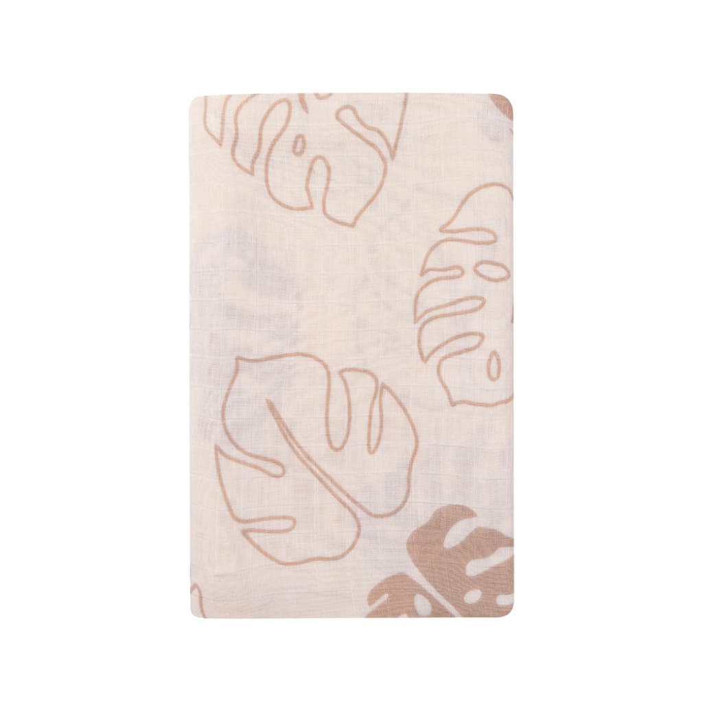 Toasted Monstera Muslin Swaddle Blanket