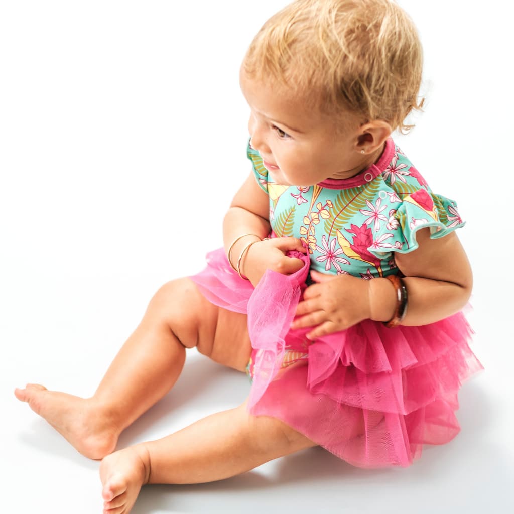 Tūtū's Garden Flutter Sleeve Tutu Onesie