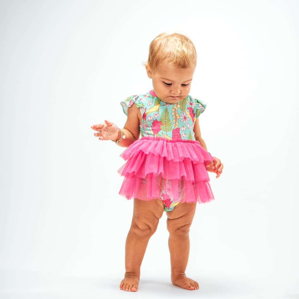 Tūtū's Garden Flutter Sleeve Tutu Onesie