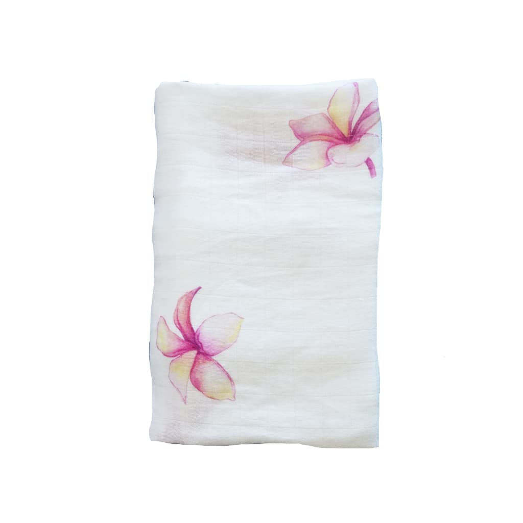 plumeria muslin swaddle blanket coco moon