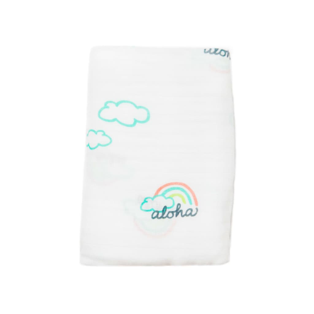 rainbow muslin swaddle blanket coco moon