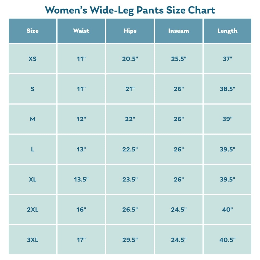 Size Chart for Clothing